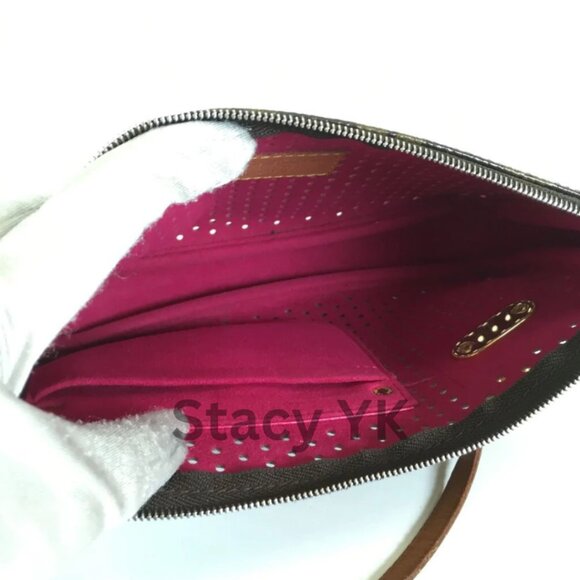 Louis Vuitton perforated pochette accessoires fuchsia (2006) - Picture 6 of 7